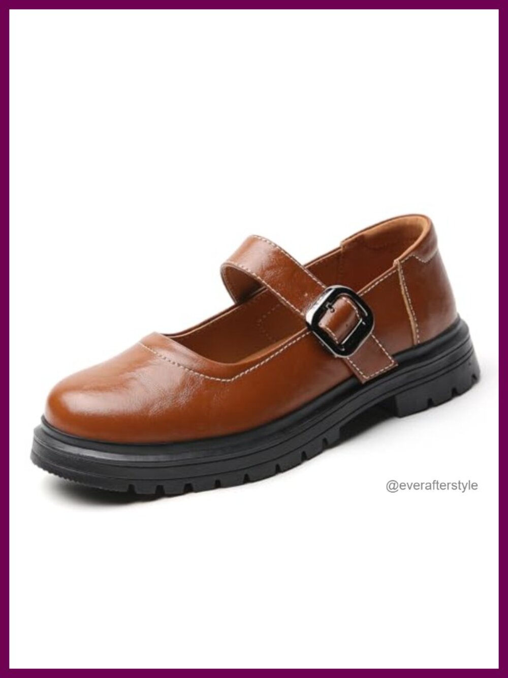 Women's Mary Jane Oxford Shoes Platform Faux Leather Buckle Strap